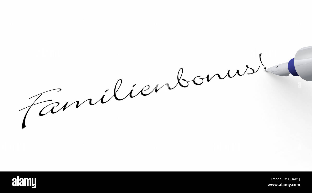 Stift-Konzept - Familienbonus! Stockfoto