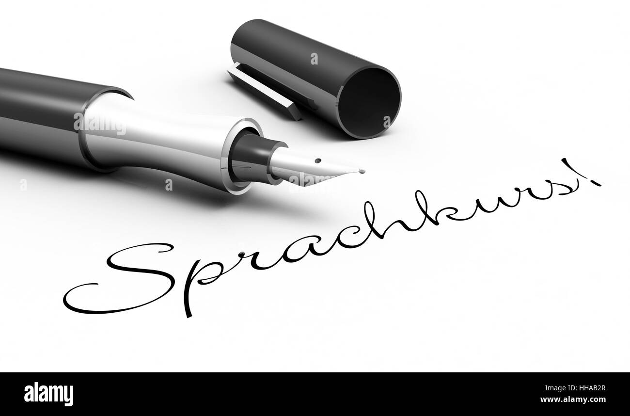 Sprachkurs! -Stift-Konzept Stockfoto
