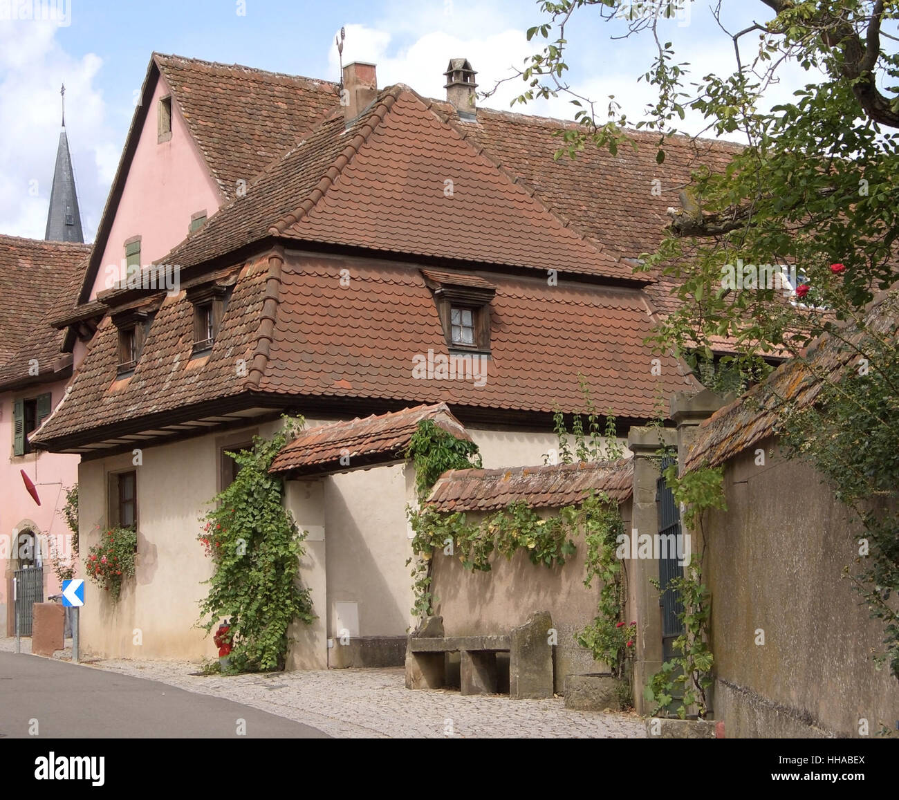 architektonische Details von Mittelbergheim, benannt ein Dorf von einer Region in Frankreich Alsace Stockfoto