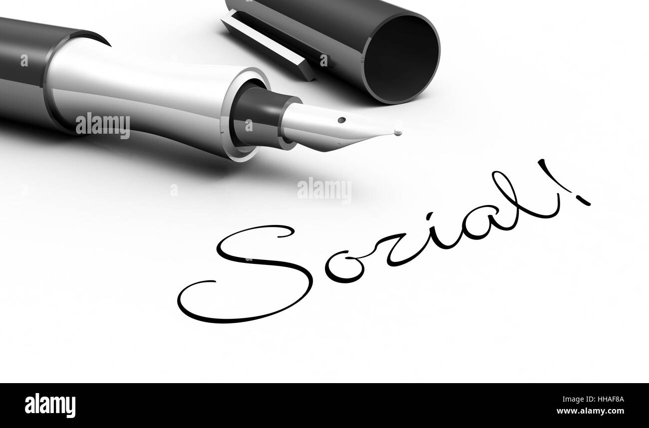 soziale! -Stift-Konzept Stockfoto