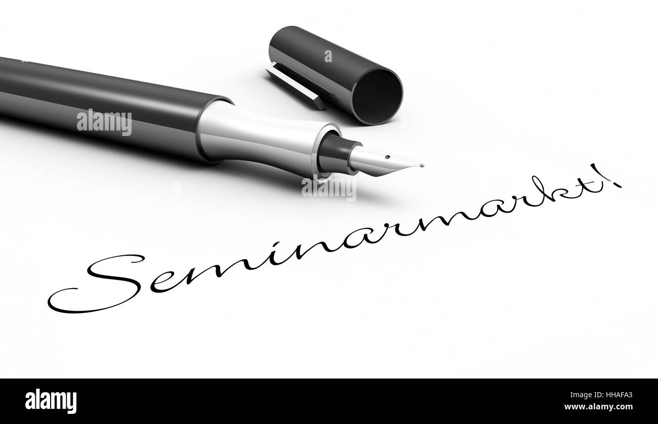 Seminarmarkt! -Stift-Konzept Stockfoto