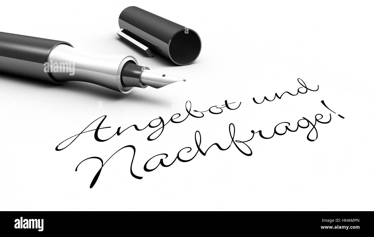 Angebot und Nachfrage! -Stift-Konzept Stockfoto