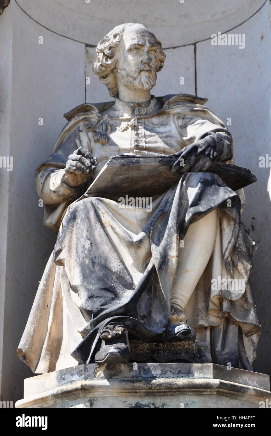 Dresden Semperoper - Statue j. w. goethe Stockfoto