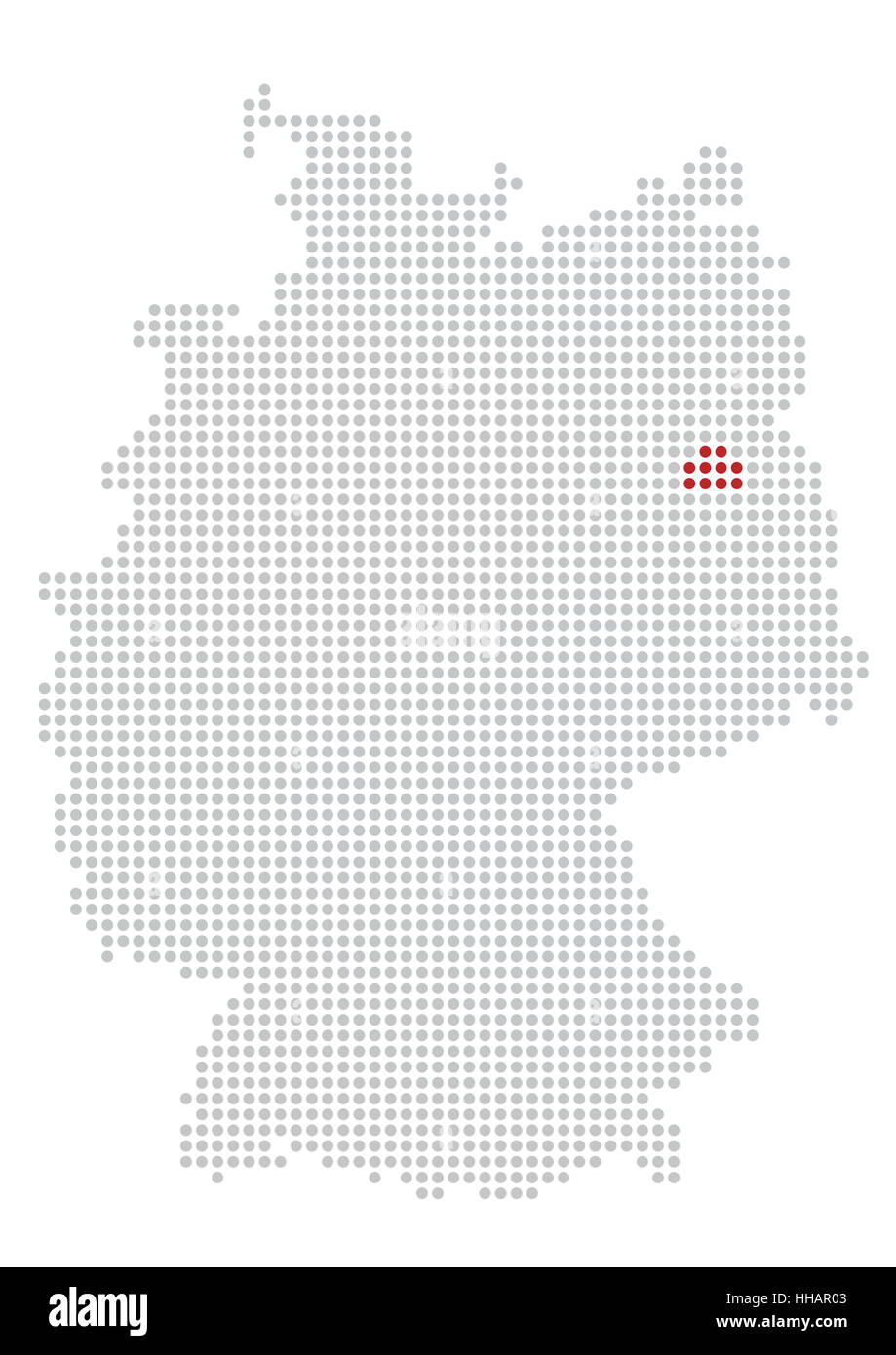 Deutschland Karte mit Dot-matrix Stockfoto