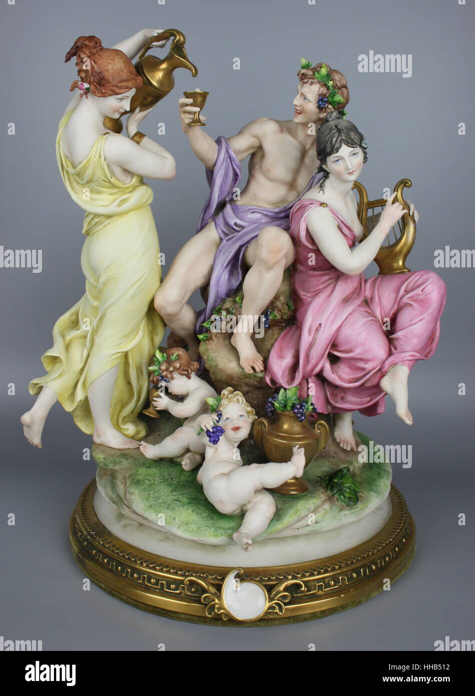 Capodimonte Giuseppe Cappe Porzellanfigur "Triumph des Bacchus" Stockfoto