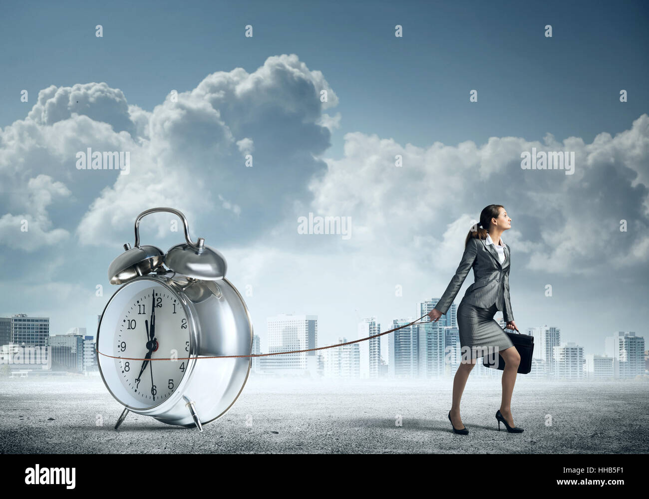 Frau controlling Zeit Stockfoto