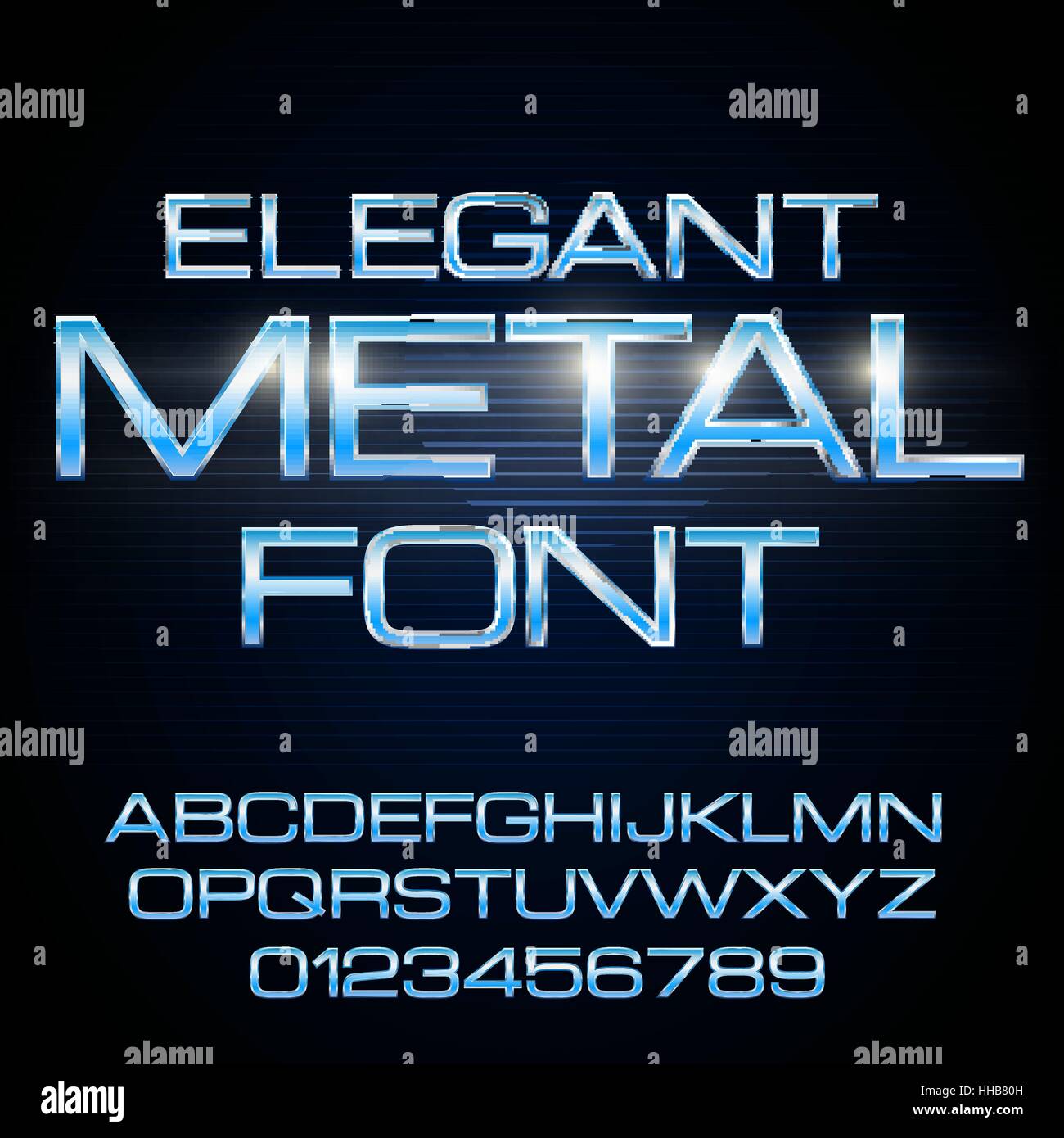 Metall Elegant Schriftart Stock Vektor