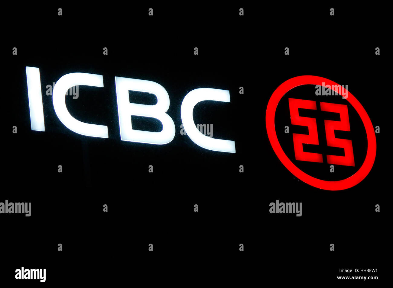Das Logo der Marke "ICBC", Berlin. Stockfoto