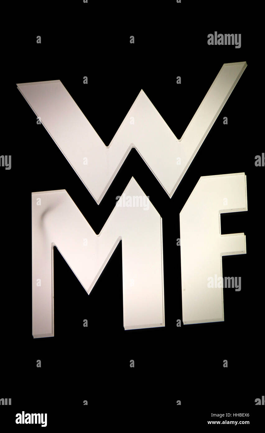 Das Logo der Marke "WMF", Berlin. Stockfoto