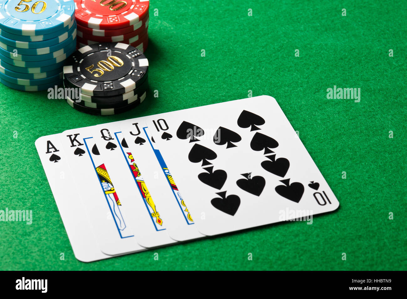 Royal Flush oder royal Straight flush Stockfoto