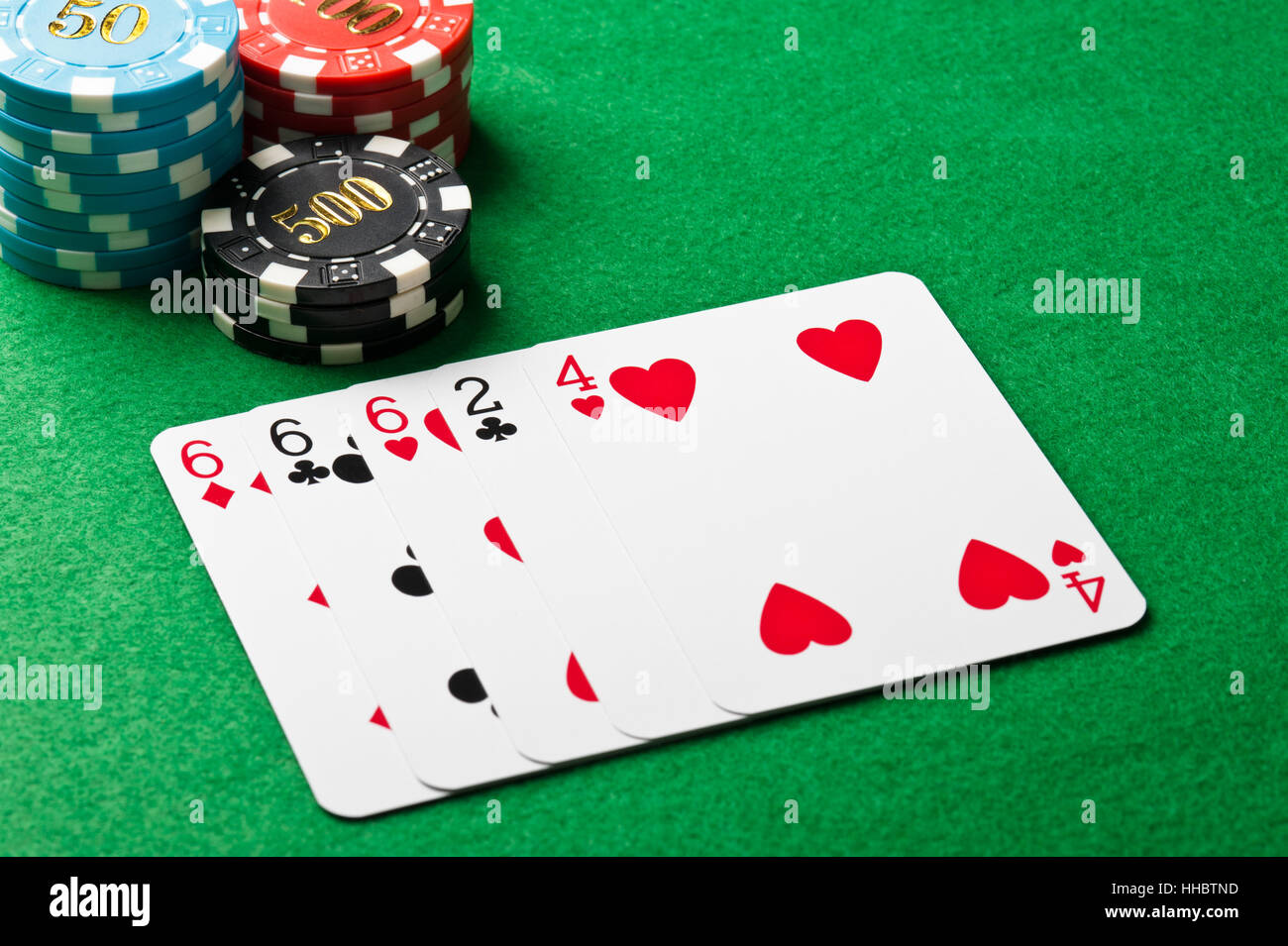 Drilling in Poker-Spiel Stockfoto