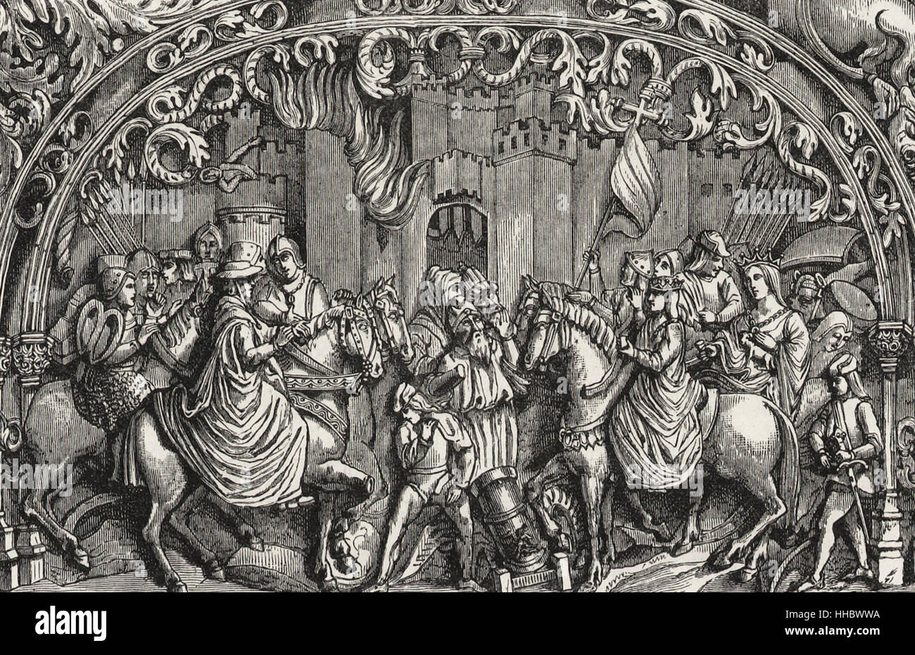 Kapitulation der Stadt Montefrio, in der Nähe von Granada, im Jahre 1486 Stockfoto
