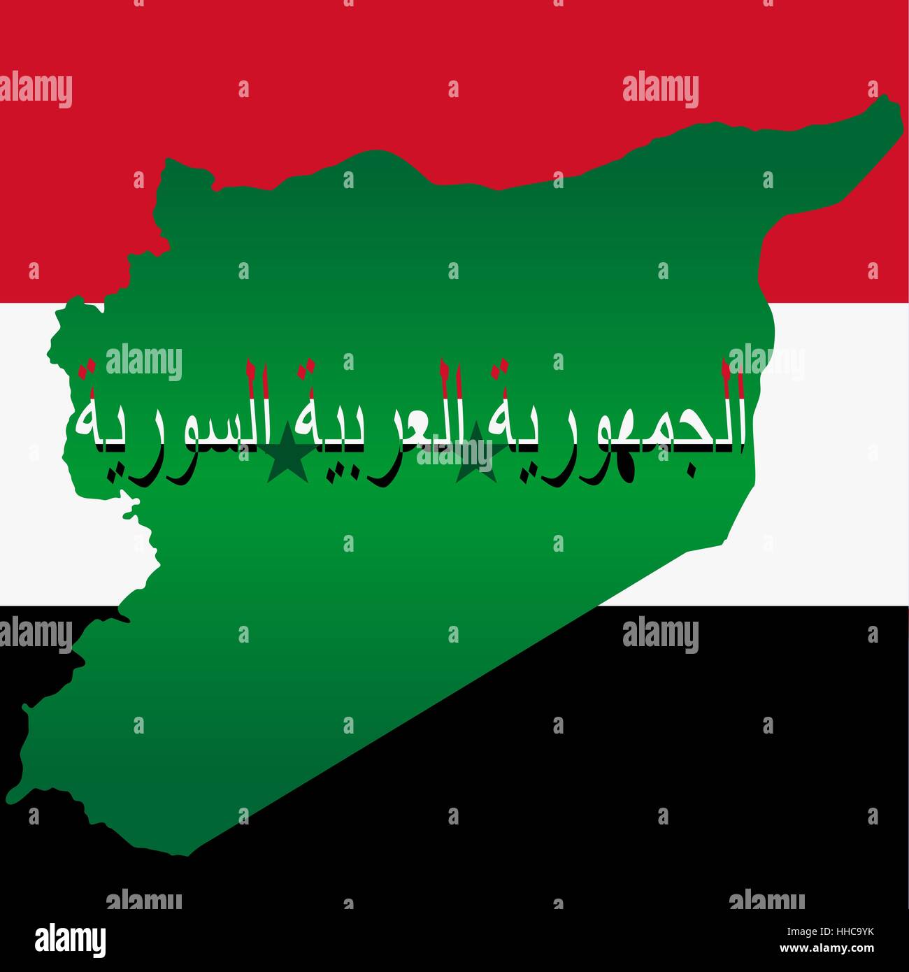 Karte von der Arabischen Republik Syrien auf dem Hintergrund der