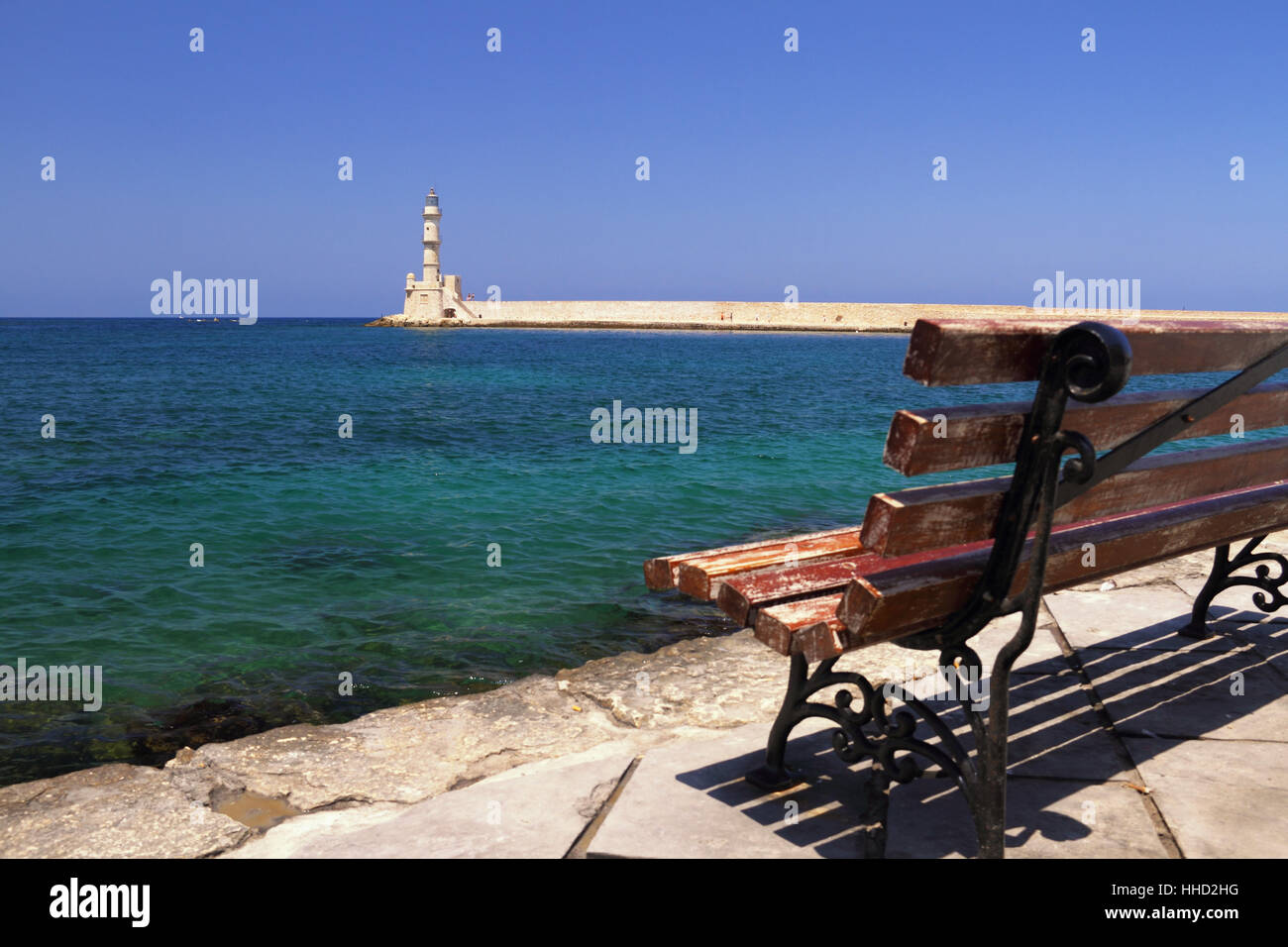 Griechenland, Emblem, Leuchtturm, Kreta, Reisen, Urlaub, Ferien, Urlaub, Stockfoto