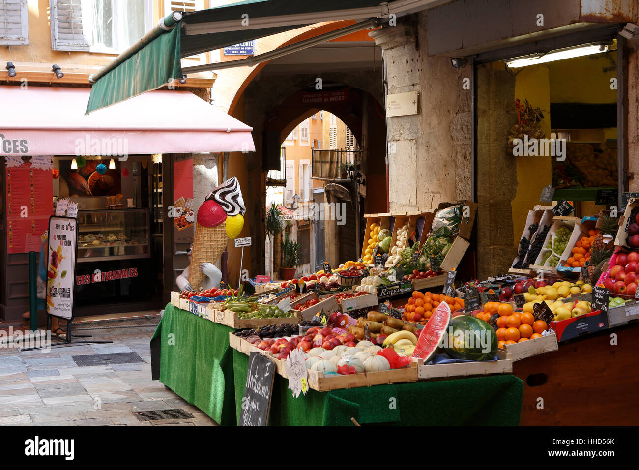 Obstladen, Grasse; Frankreich Stockfoto