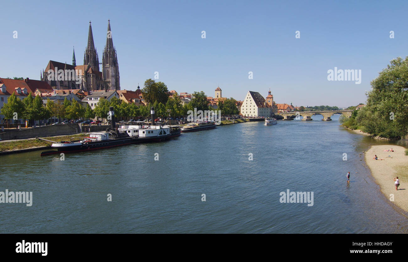 Regensburg - UNESCO-Weltkulturerbe-Stadt Stockfoto