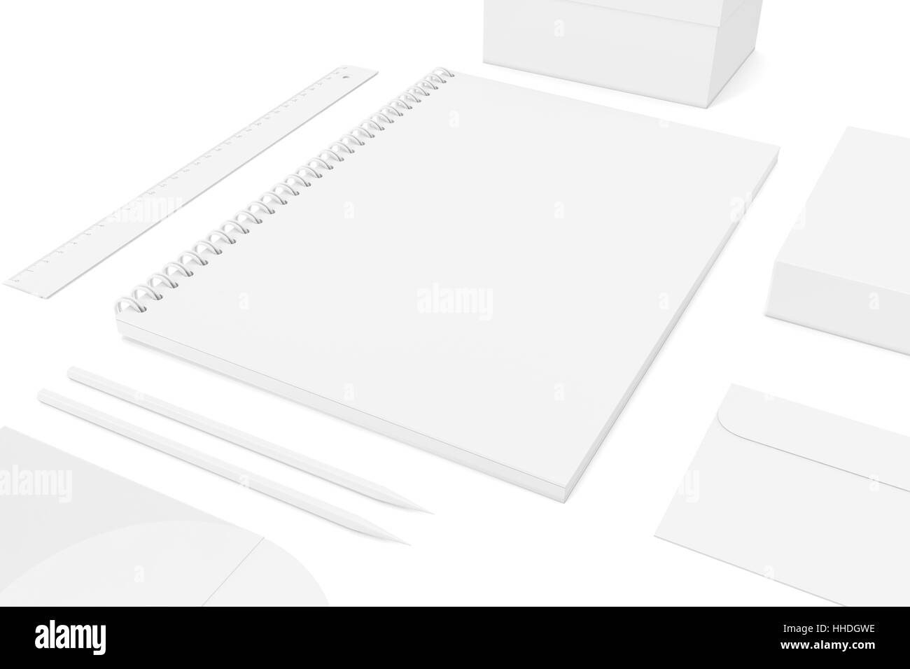 Satz von CI-Vorlagen. 3D-Rendering Stockfoto