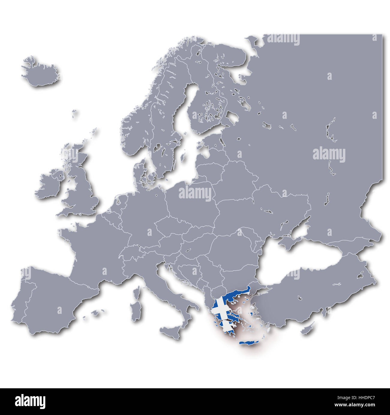 Griechenland Europakarte Stockfoto