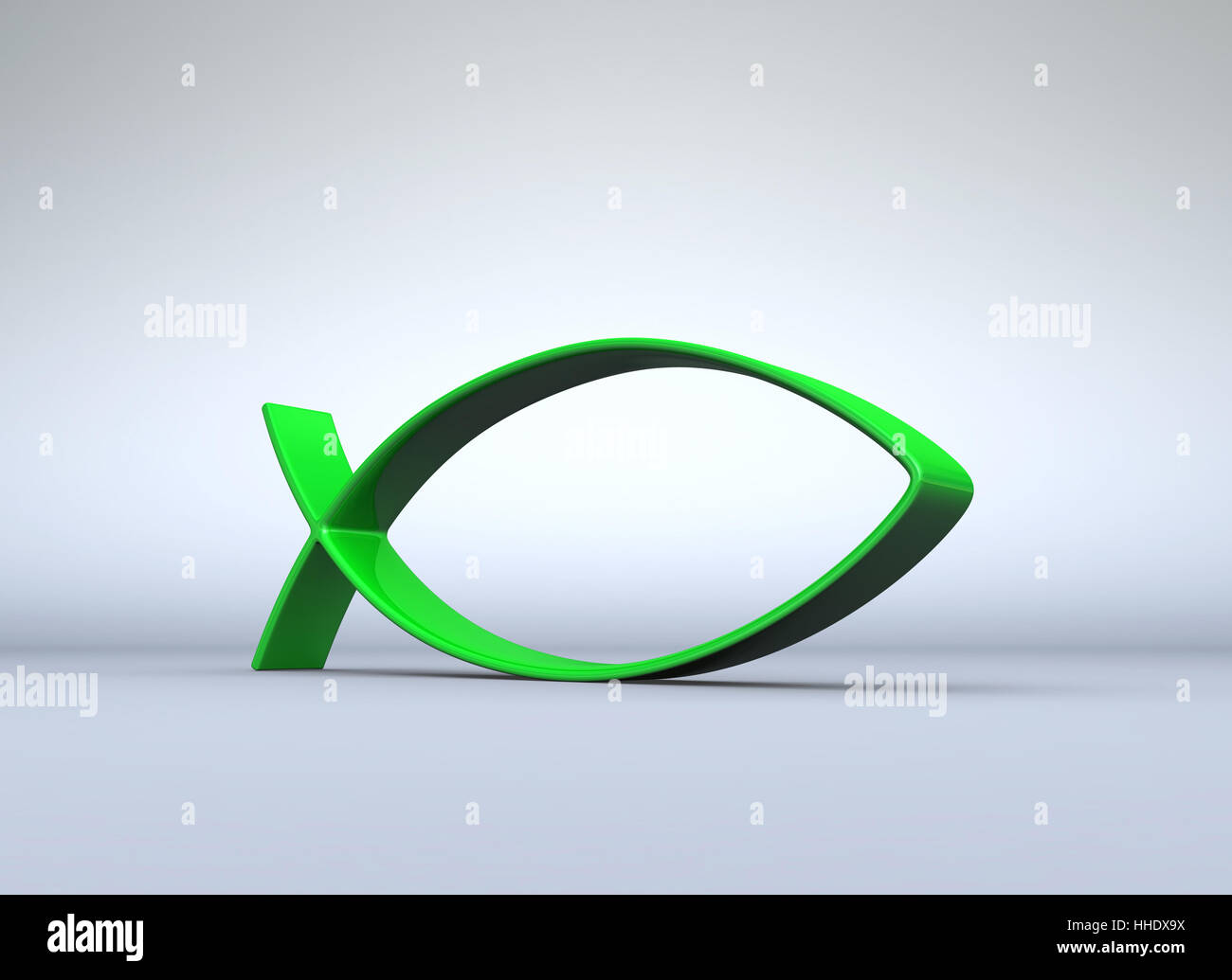 grüne Fischsymbol auf Gray 07 Stockfoto