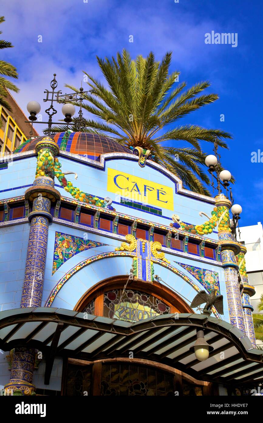 Art-Déco-Café in San Telmo-Park, Stadtteil Triana, Las Palmas de Gran Canaria, Gran Canaria, Kanarische Inseln, Spanien, Atlantik Stockfoto Art-Déco-Café in San Telmo-Park, Stadtteil Triana, Las Palmas de Gran Canaria, Gran Canaria, Kanarische Inseln, Spanien, Atlantik Stockfoto