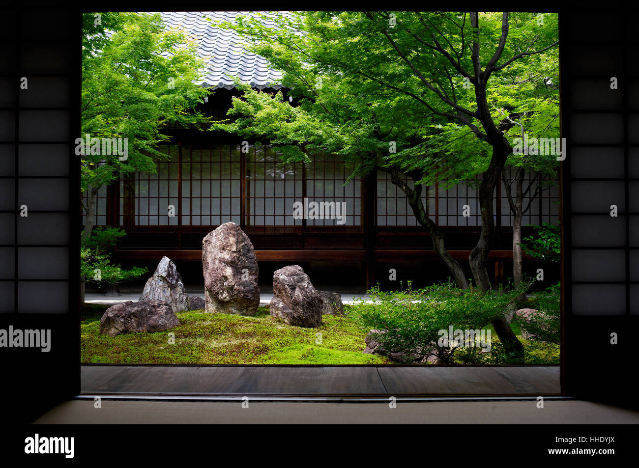 Inneren Moos Garten, Kennin-Ji-Tempel, Kyoto, Japan Stockfoto