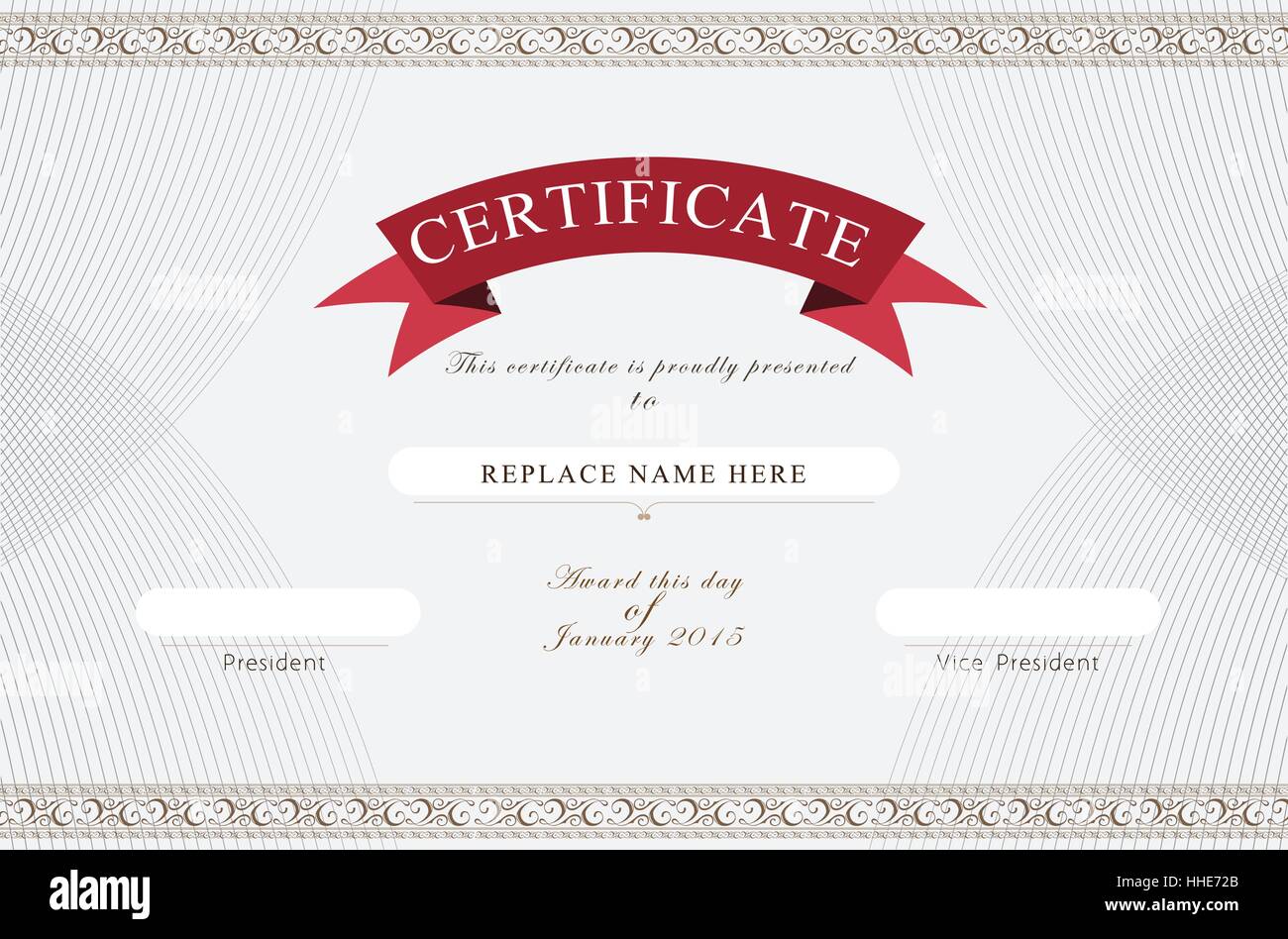 Vector Ornate Certificate Template Stockfotos und -bilder Kaufen With Regard To High Resolution Certificate Template