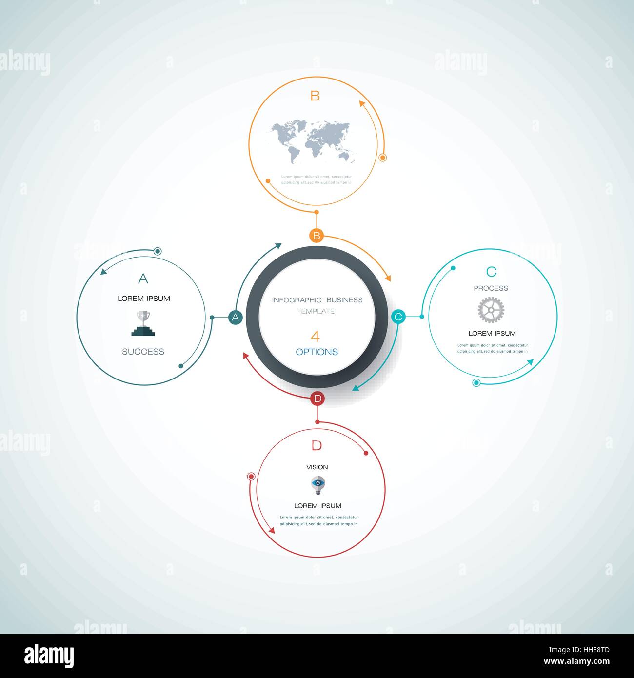 Vektor-Infografiken, 3D Papier Zyklus Diagrammvorlage, Freiraum für Geschäft, Infografik, digitales Netz, Dateninhalt, Flussdiagramm, process Diagramm Stock Vektor