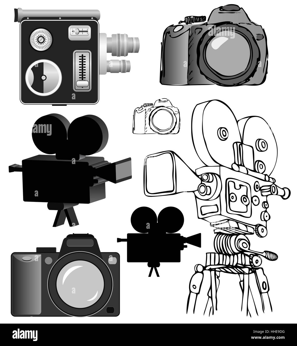 Jahrgang, Hobby, Foto, Kamera, Ausstattung, Retro, Symbol, Bild, Bild, Kopie, Stockfoto