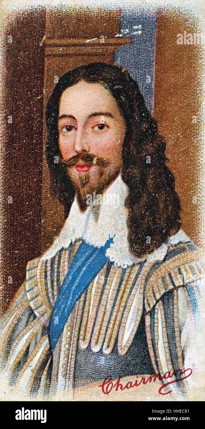 Charles ich (1600-49) König von Großbritannien von 1625; Farblitho Karte nach Porträt des 1631 von Daniel Hytens; Farbe Stockfoto