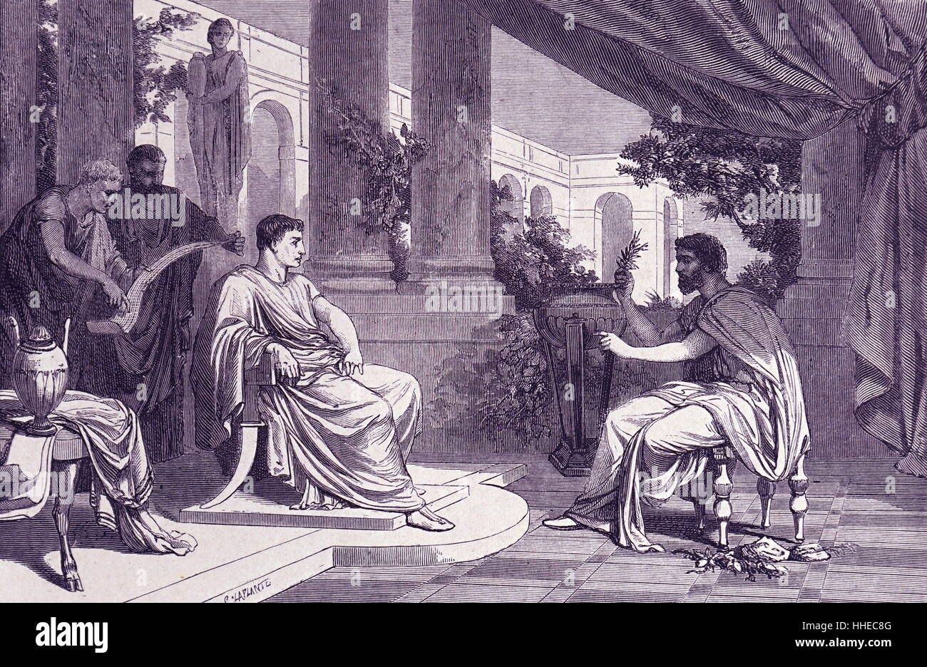 Plinius der Ältere (2379 Gaius Plinius Secundus) im Gespräch mit