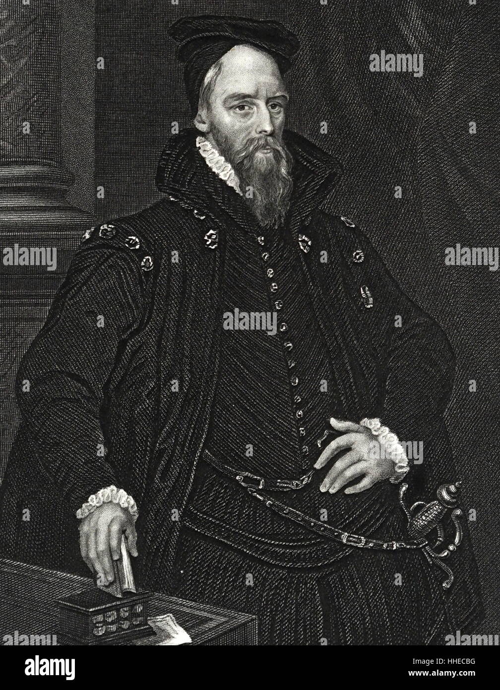 Ambrose Dudley (1528-1590) Earl of Warwick; Englischer Staatsmann. Gravur Stockfoto