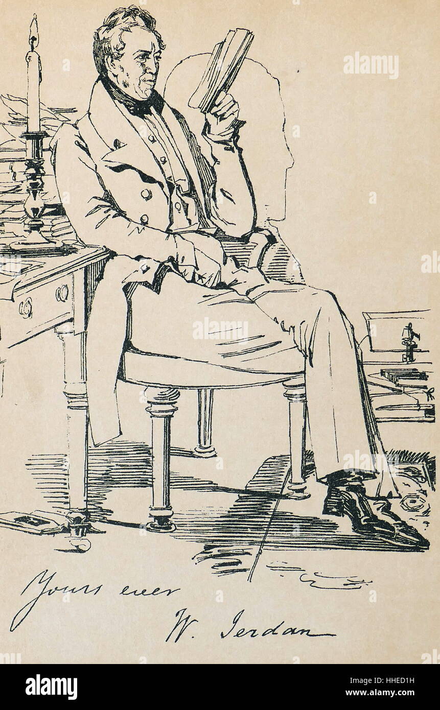 William Jerdan (16. April 1782 – 11. Juli 1869), schottischer Journalist, wurde in Kelso, Schottland geboren. Stockfoto