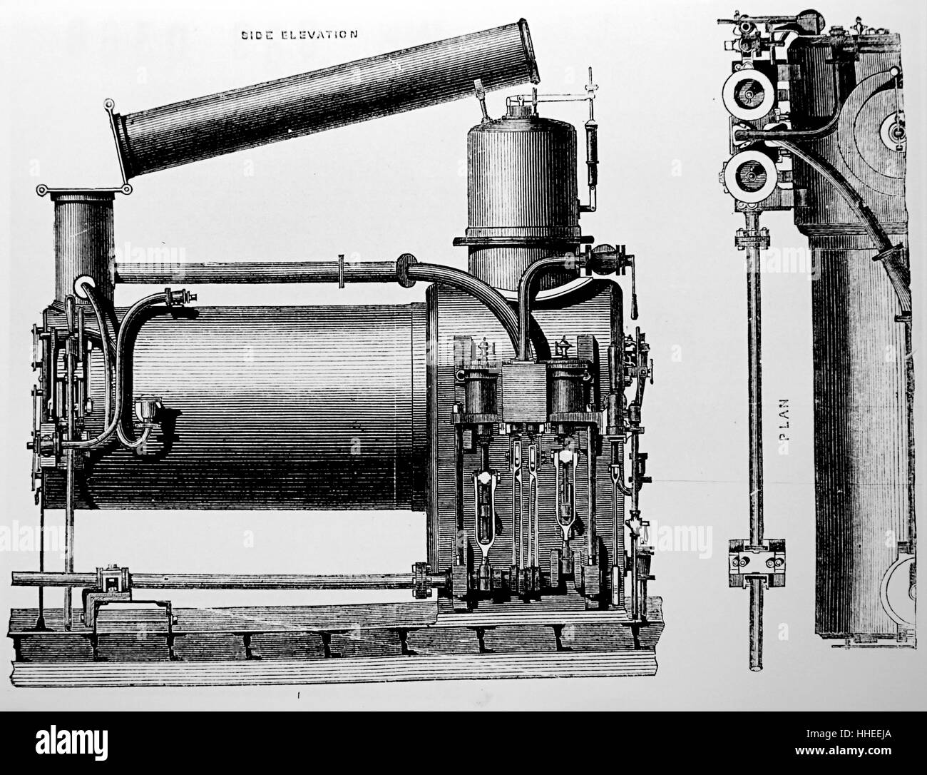 Kupferstich von dem Stahl Stream-Start für die "Great Eastern" von Forrester & Firma gebaut. Vom 19. Jahrhundert Stockfoto