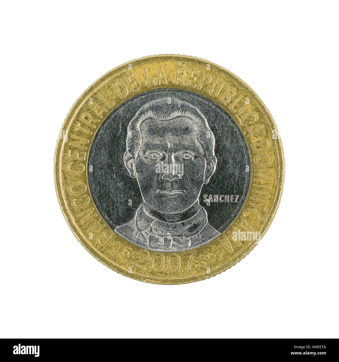 Fünf Dominikanische Pesos Münze, 2007 Stockfoto