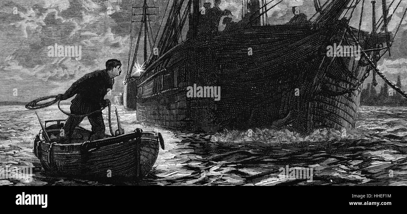 Abbildung zeigt den Detroit River Marine Reporter. Vom 19. Jahrhundert Stockfoto