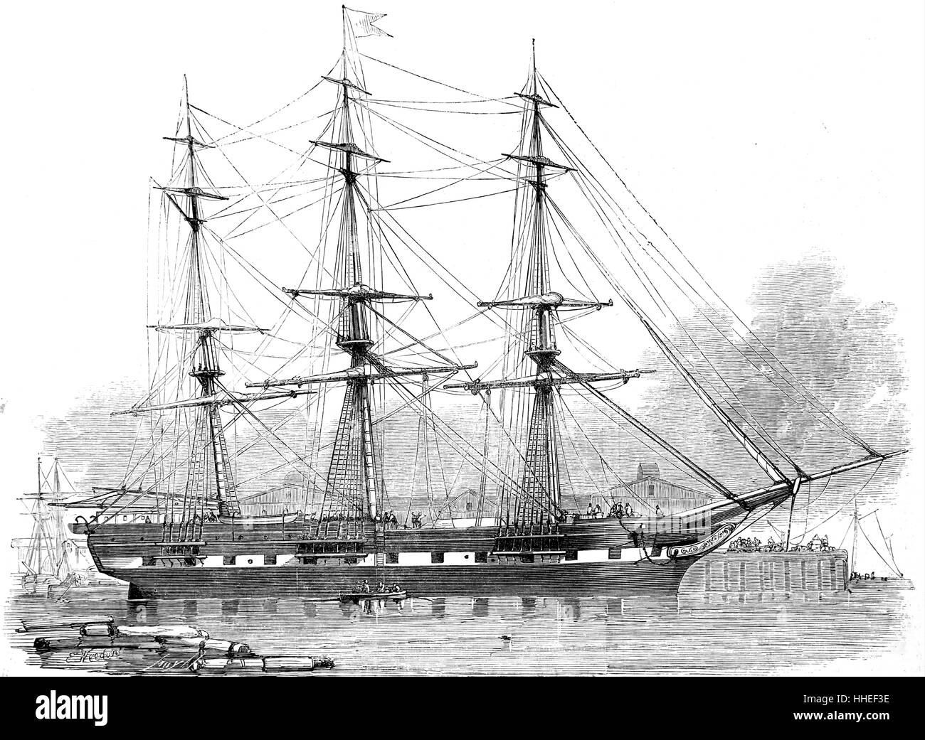 Porträt des New York American Line-Schiffes "Cornelius Grinnell". Vom 19. Jahrhundert Stockfoto