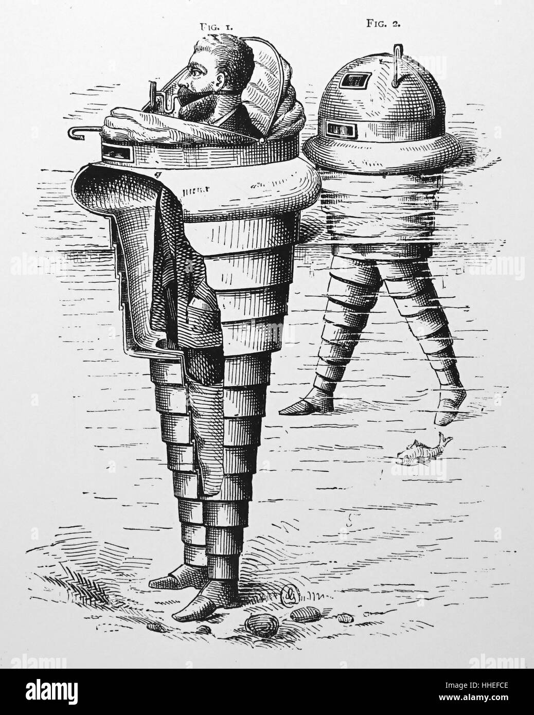 Abbildung: Darstellung eines Lebens - Bewahrer von Trangott Beek von Newark, der über eine abgedichtete Wasser- und Lebensmittelversorgung entwickelt. Vom 19. Jahrhundert Stockfoto