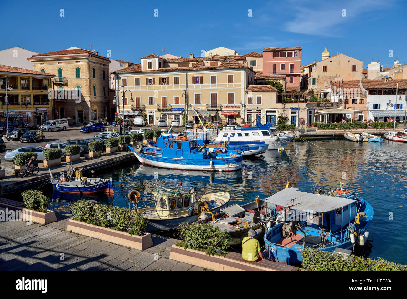 Hafen, Gallura, La Maddalena, Provinz Olbia-Tempio, Sardinien, Italien Stockfoto