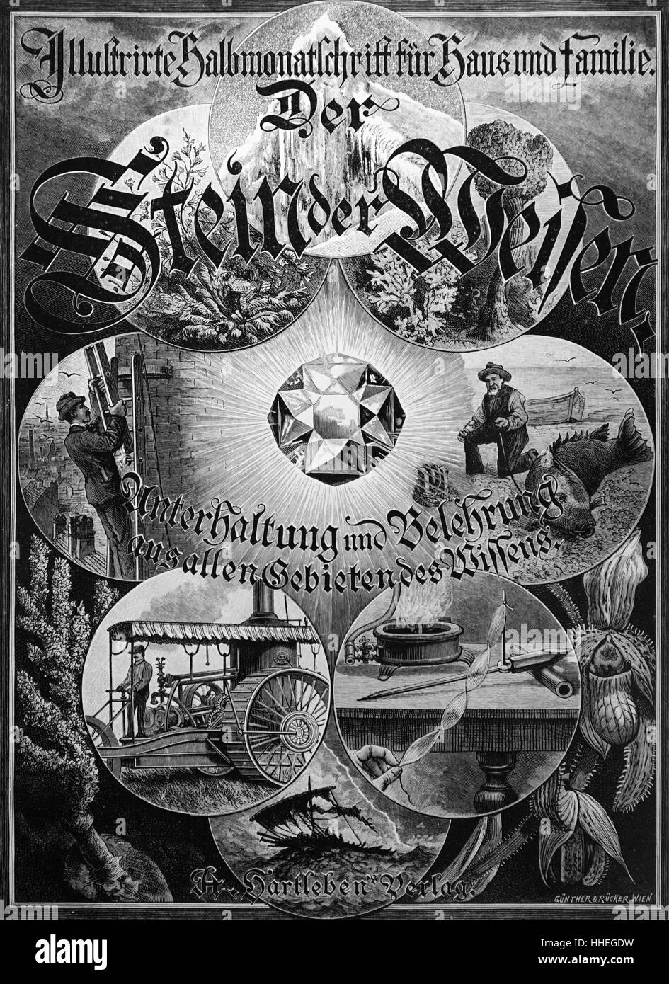 Titelblatt des "Band 5 von Der Stein der Schwerpunktfeldern". Vom 19. Jahrhundert Stockfoto