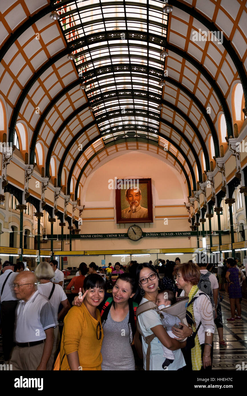 Alte Eisenbahn Station Ho Chi Minh City Center (HCMC) Saigon (schwindelerregenden, High, Oktan, Stadt von Handel, Gewerbe und Kultur) Sozialistischen Republik Vietnam Stockfoto