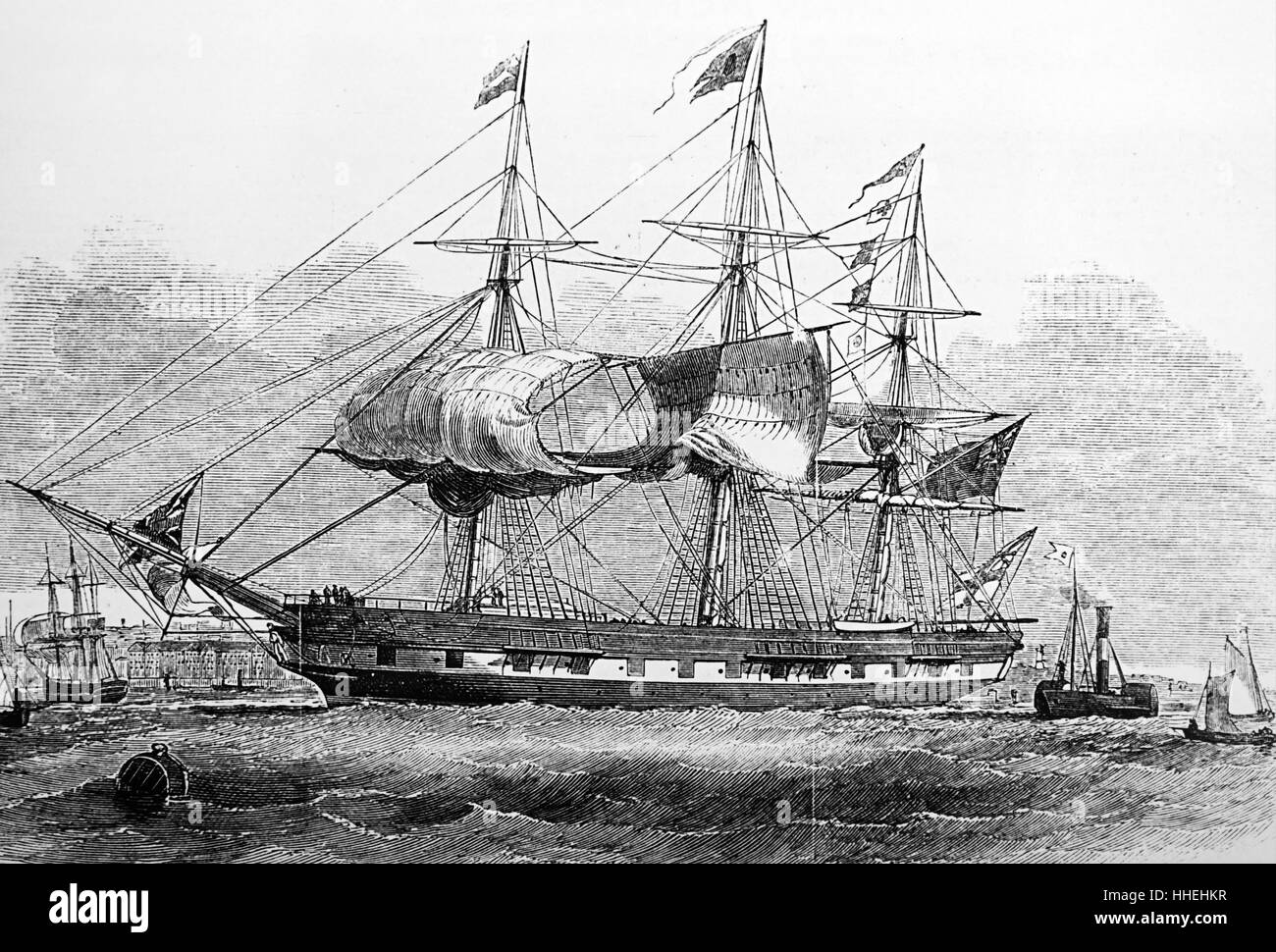 Porträt von Clipper 'Marco Polo' 74 Tage schneller als zeitgenössische Dampf war Schiffe. Vom 19. Jahrhundert Stockfoto