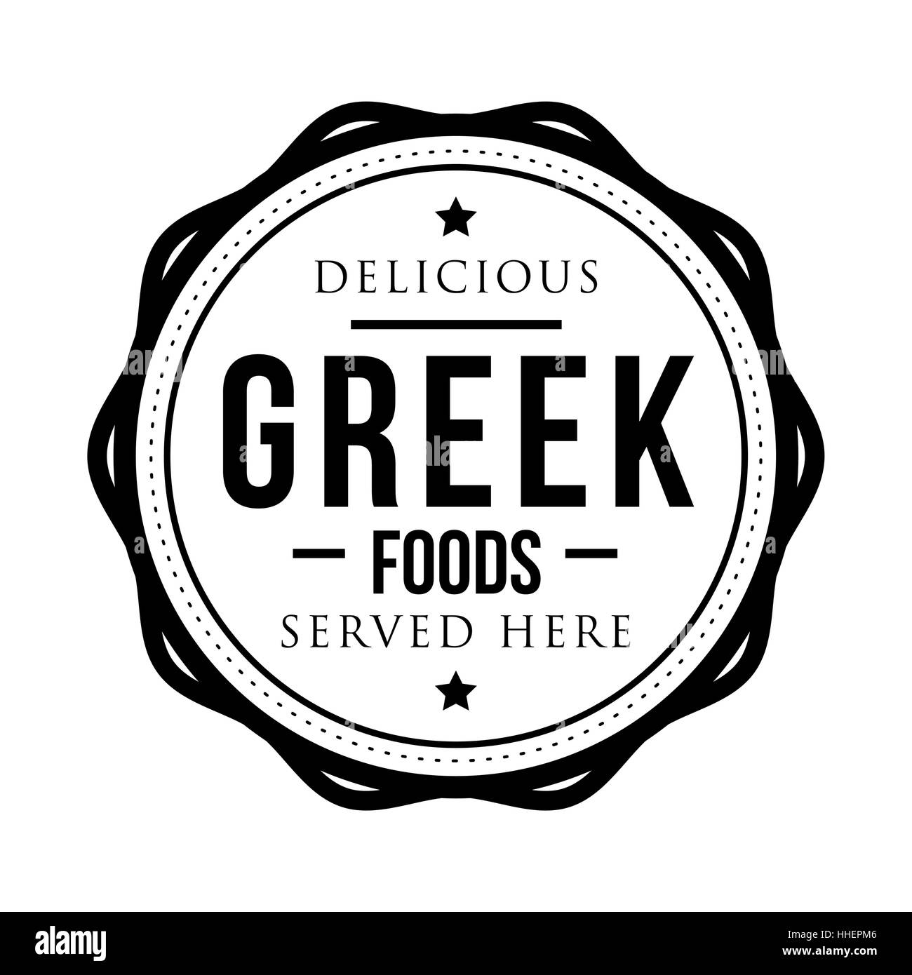 Griechische Köstlichkeiten Vintage Stempel Stock Vektor