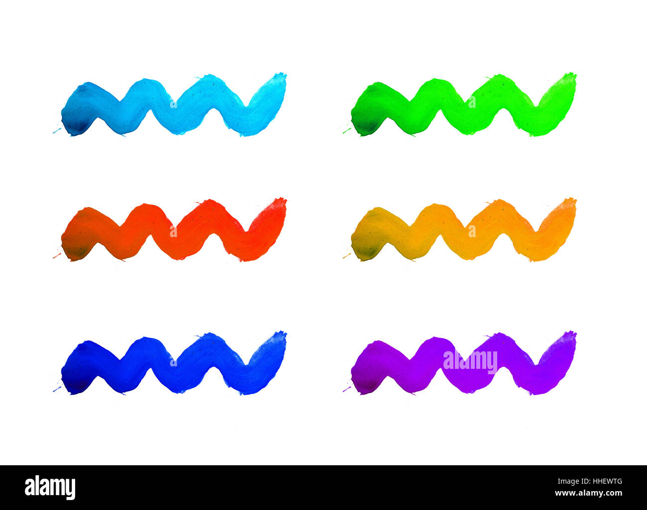 Bunte abstrakte Hintergrund im Aquarell-Stil isoliert auf weiss Stockfoto