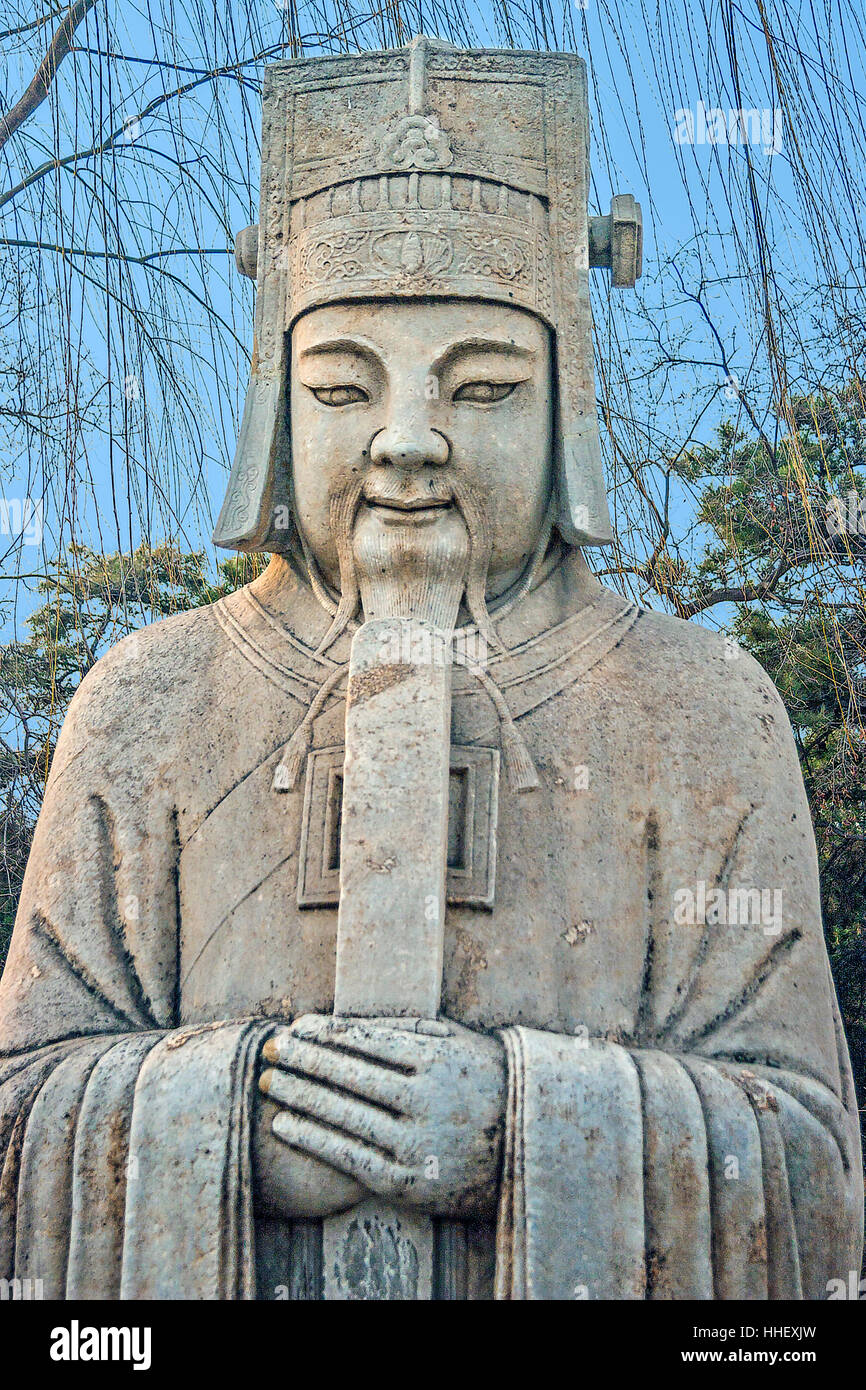 China spirituellen Weg Avenue von Statuen Peking, Ming-Gräber Stockfoto