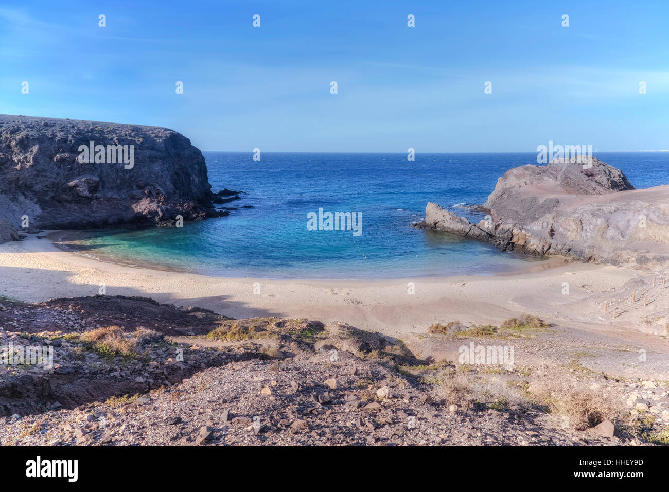 Playa Papagayo, Playa Blanca, Lanzarote, Kanarische Inseln, Spanien Stockfoto