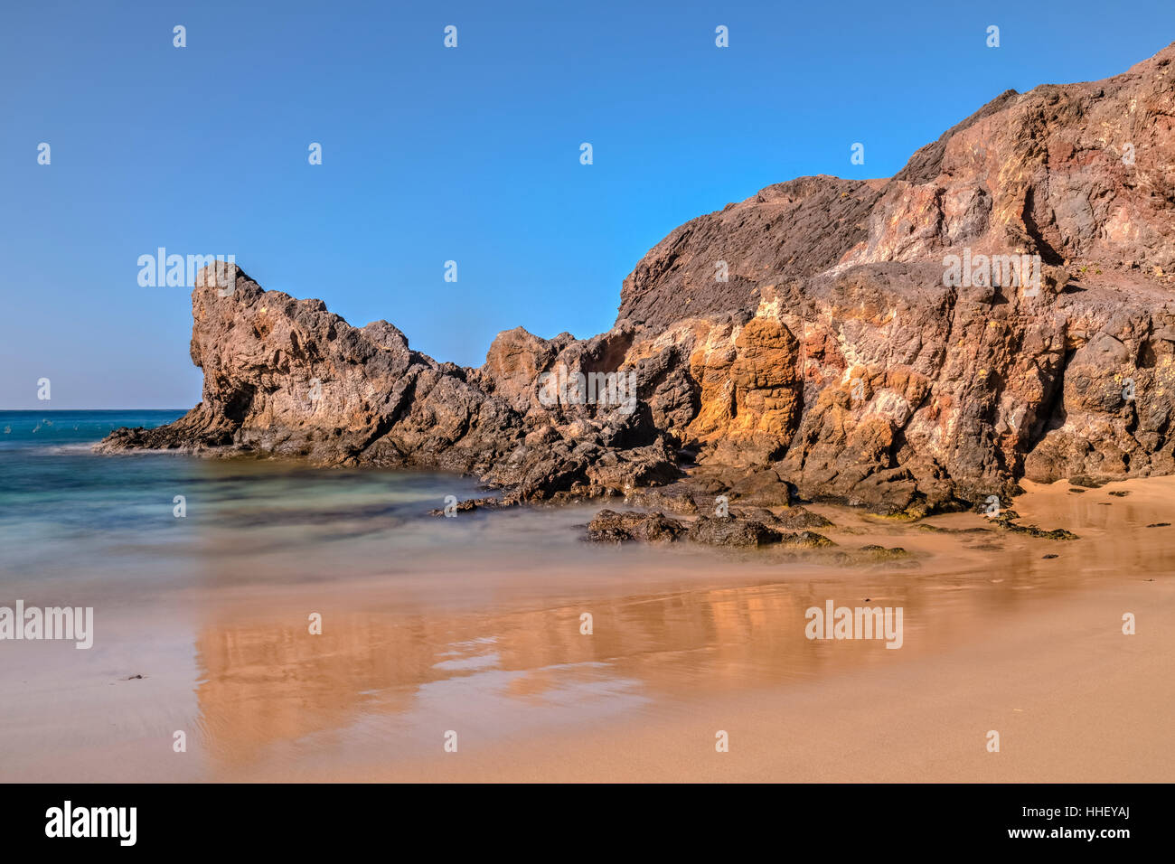 Playa Papagayo, Playa Blanca, Lanzarote, Kanarische Inseln, Spanien Stockfoto