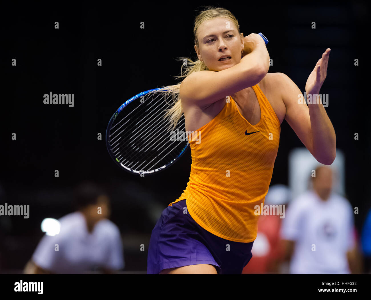 SAN JUAN, PUERTO RICO - 15 Dezember: Maria Sharapova in der 2016 Monica Puig Invitational-Tennis-Ausstellung Stockfoto