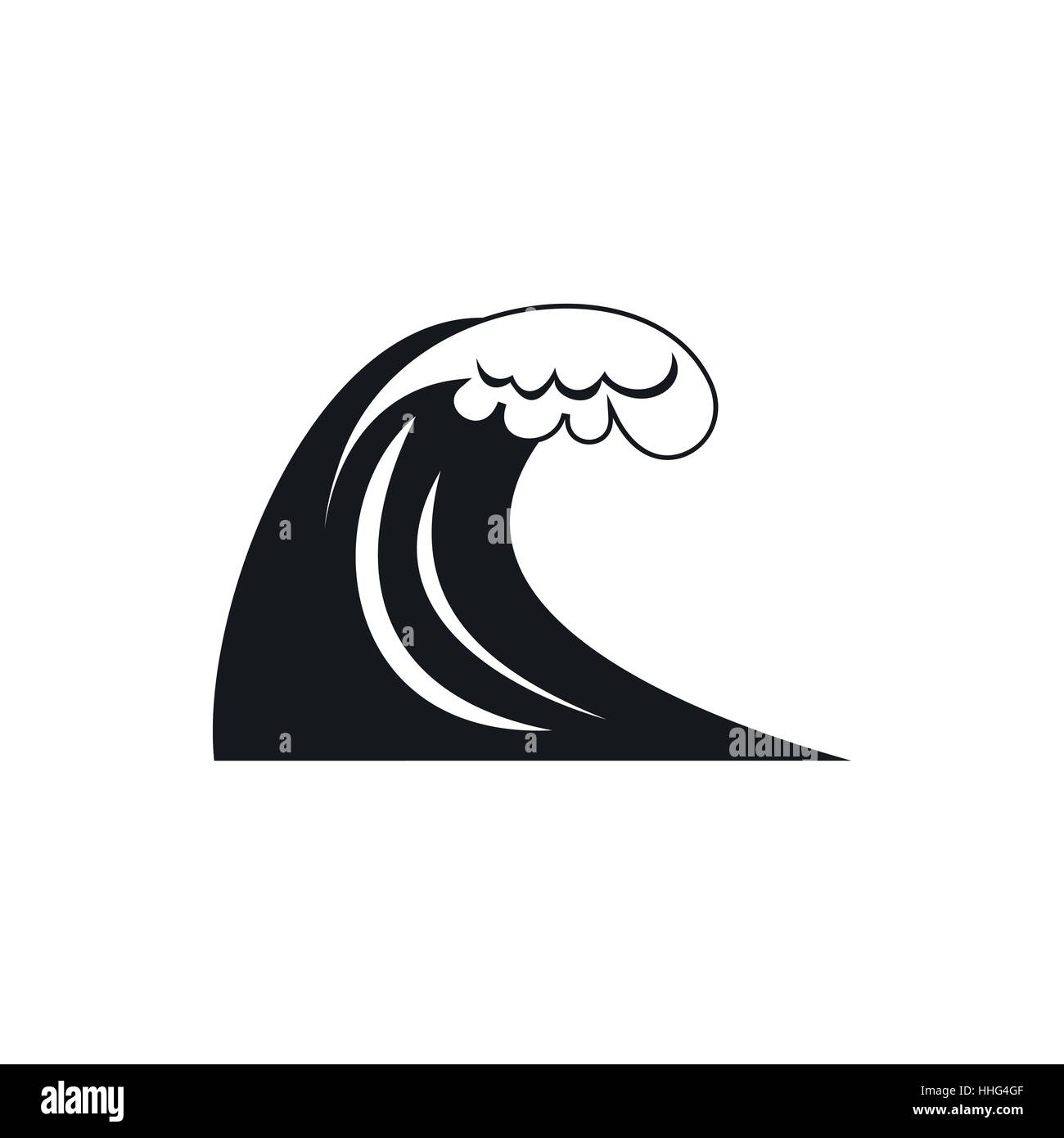 Big-Wave-Ikone, einfachen Stil Stock Vektor