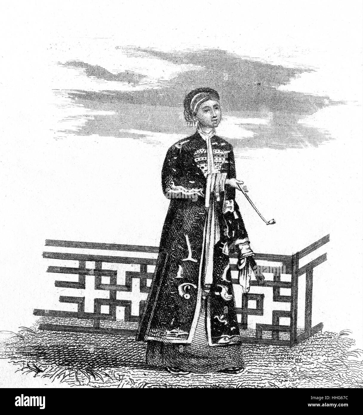 Ein Tatar Dame. 1812. Die Tataren sind ein Turkvolk, das Leben in Asien und Europa, die Waren eines der fünf großen tribal Konföderationen, in der mongolischen Hochebene im 12. Jahrhundert. Stockfoto
