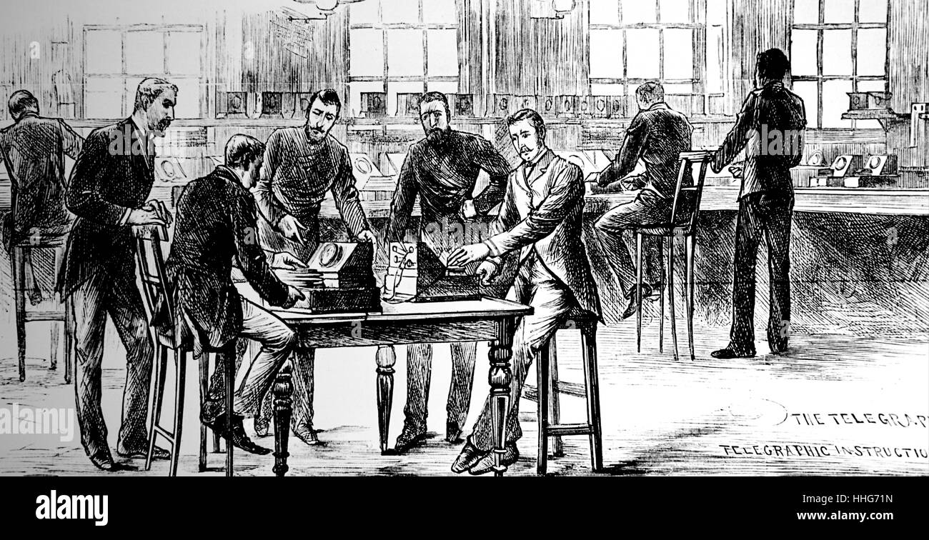 Der Telegraph-Zimmer im Scotland Yard 1883. Stockfoto